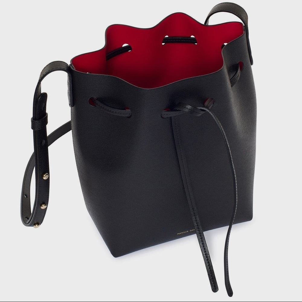 Mansur Gavriel Black Saffiano Mini Bucket Bag EUC - Picture 3 of 16